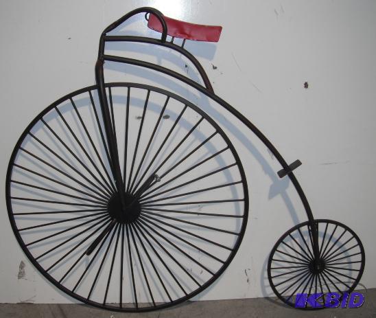 Bicycle Wall Decor - Brown metal with red - 3...