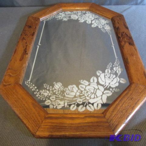 lot 166 image: Wood Frame Mirror