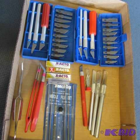 lot 214 image: X-acto Knives, Tweezers
