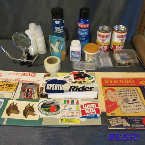 lot 256 image: Magnifier, Clamps, Stencils