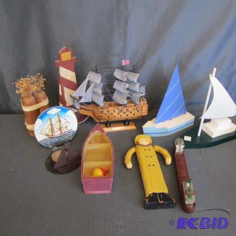 lot 76 image: Sailing Ship, Boats, Lighthouse