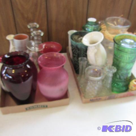 lot 88 image: Vases, Ruby Glass