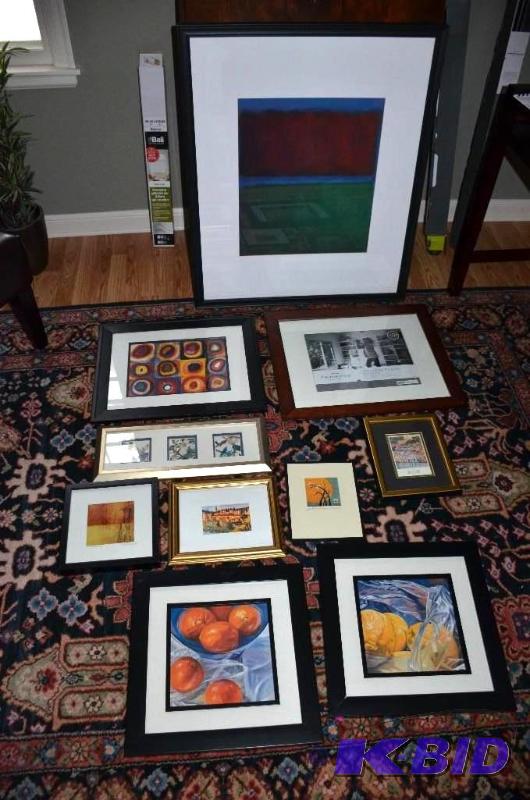 lot 13 image: Large lot of art 2 kitchen art prints 17x17&q...