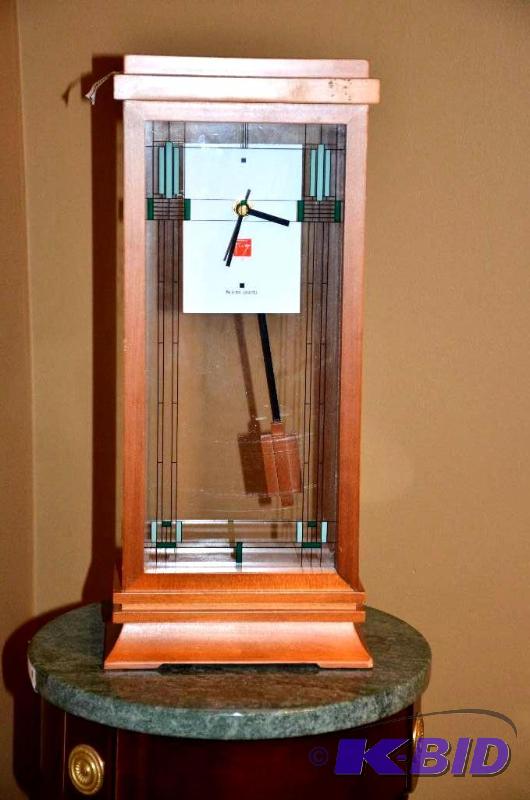 lot 15 image: Wood clock 16x7x4...