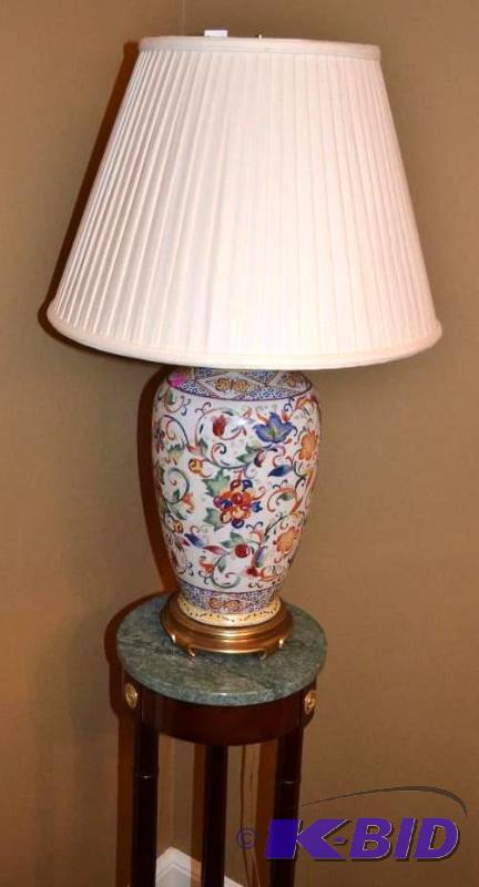 lot 22 image: Oriental lamp 29 tall, table not included...