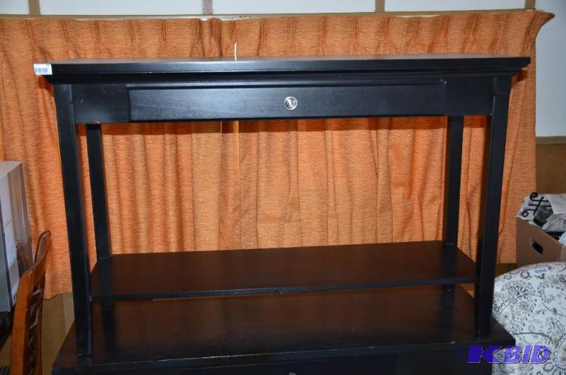 lot 28 image: Wood side table with 1 drawer 48X31x16 ...