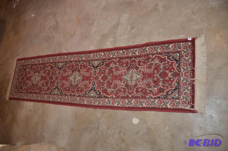 lot 40 image: Oriental runner rug 23X94"...