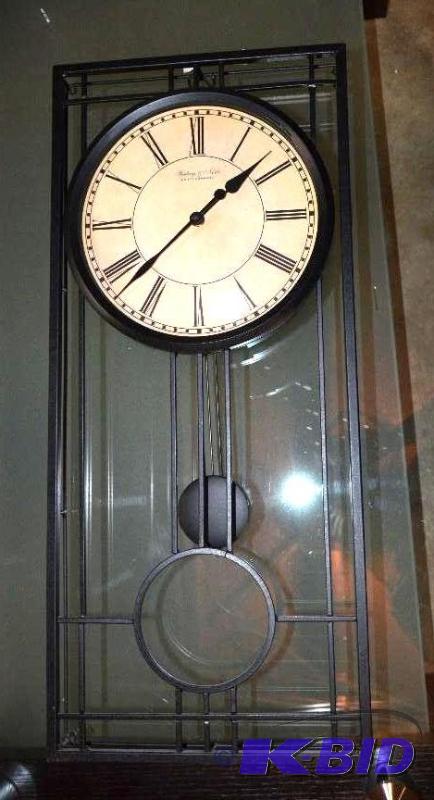 lot 51 image: Sterling Noble Clock wrought iron 12X26"...