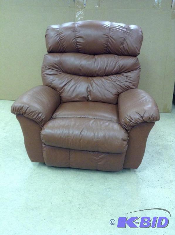 Oversized Faux Brown Leather Reclining Chair