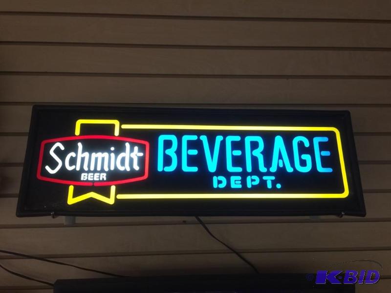 lot 1 image: Schmidt Beverage Dept. Sign
