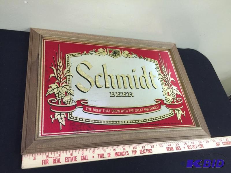 lot 19 image: Schmidt Beer Mirror Sign