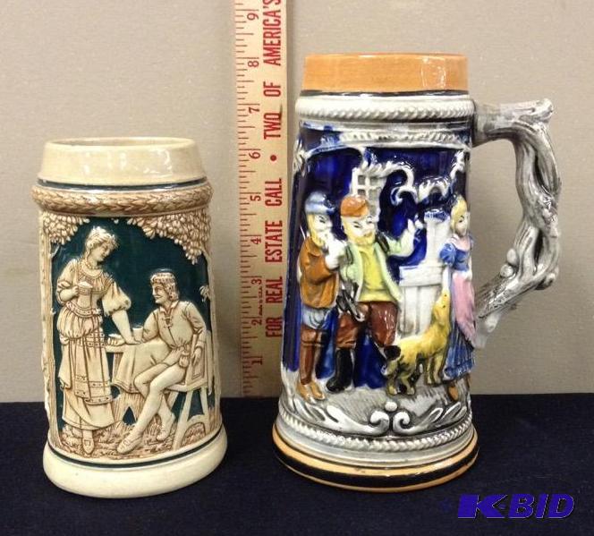 lot 60 image: Two Vintage Beer Steins - German