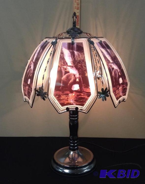lot 70 image: Touch Table Lamp - Bear & Waterfall