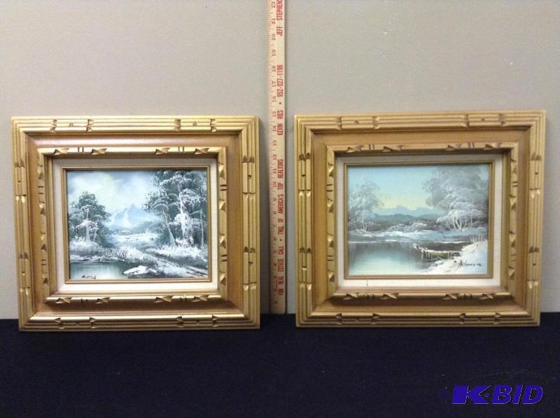 lot 72 image: Two Gold Framed Scenery Paintings