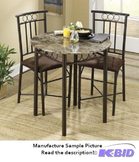Three Piece Bistro Set -&nbspA faux marble t...