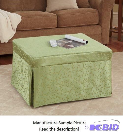 Folding Ottoman - Has green leaf cover - As a...