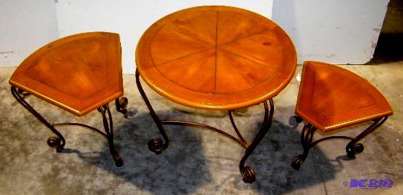 Three Piece Table Set - Solid metal frame wit...