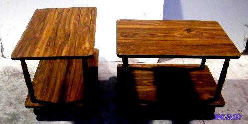 Two Piece Walnut Finish End Table Set - 24&qu...