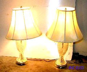 Pair of Etched Glass Table Lamps - Includes t...