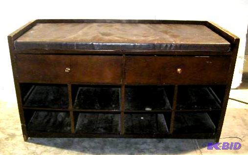 Espresso Finish Shoe Storage Bench - Brown fa...