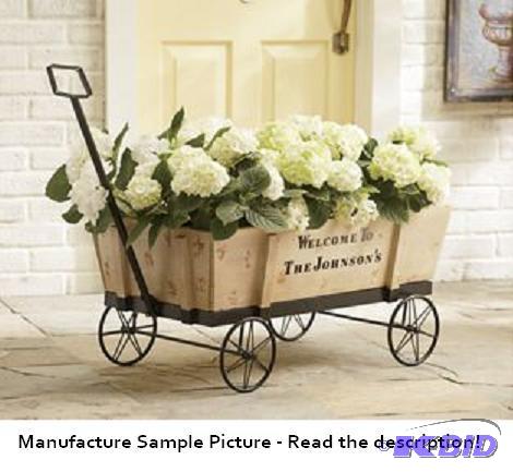 lot 32 image: Wooden Wagon -&nbspMetal frame black painte...
