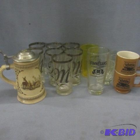 German Beer Stein, Beverage Glasses