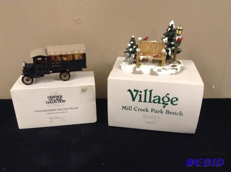 lot 119 image: Dept 56 - Mill Creek Bench & 1919 Bachman Wilcox Truck