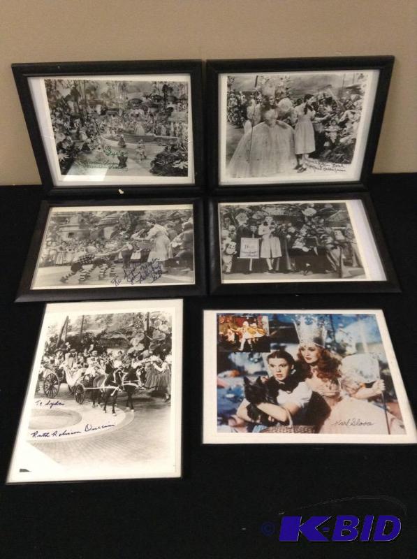 lot 122 image: 6 Wizard of Oz Framed & Signed Photographs