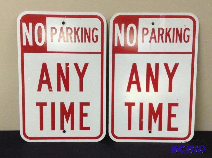 lot 5 image: Lot of Two NO PARKING ANY TIME Signs
