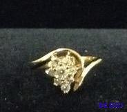 lot 60 image: Pretty Gold Tone Ring with Clear Stones