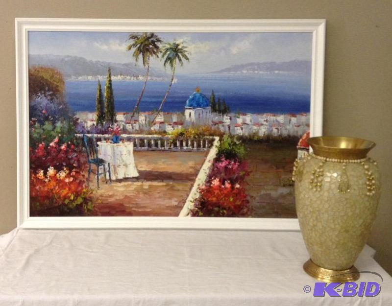 lot 72 image: Beautiful Original Oil Painting and Decorator Vase