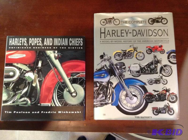 lot 18 image: Motorcycle Coffee Table Books - Harley Davidson, Pope & Indian