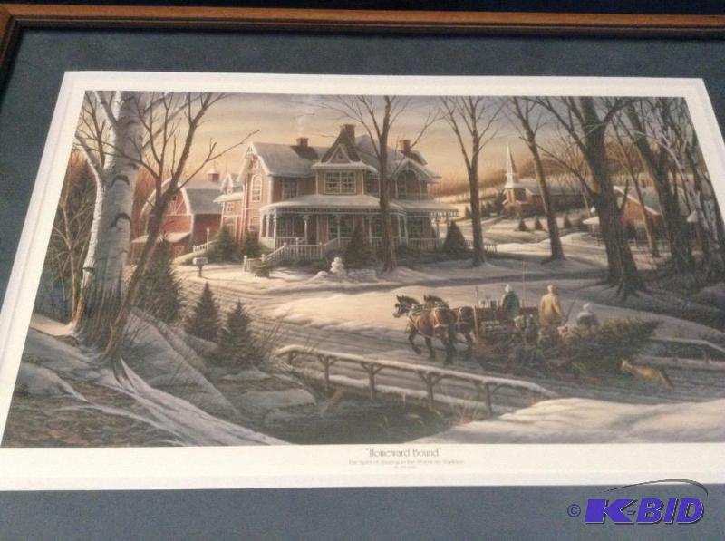 lot 25 image: Framed Terry Redlin Homeward Bound Print