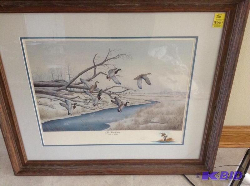 lot 30 image: Framed, Autographed & Numbered Carl Melichar The Farm Creek Print