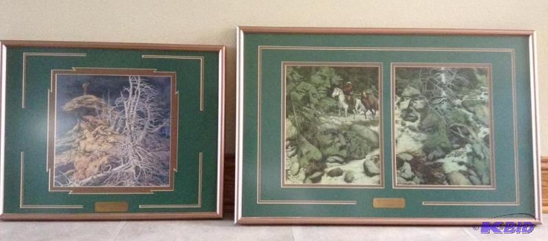 lot 32 image: Framed Bev Doolittle Prints - The Forest Has Eyes & Prayer for the Wild Things