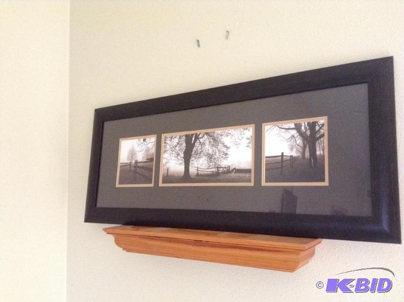 lot 34 image: Framed & Matted Fence Pasture Photo Print