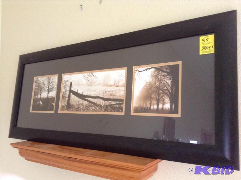 lot 35 image: Framed Three Series Pasture Photo Print