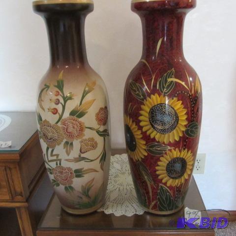 Pair Tall Vases