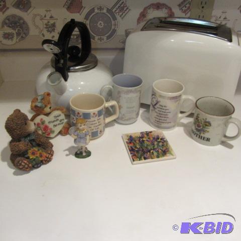 Toaster, Teapot, Cups
