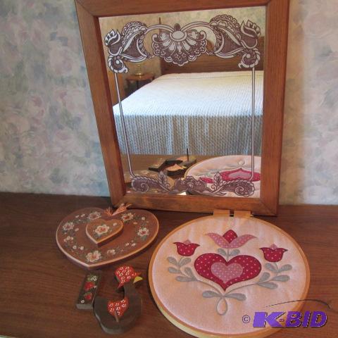 Mirror, Hand Painted Wood