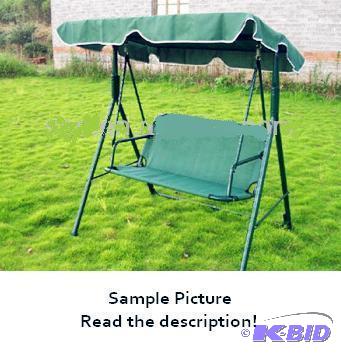 Two Seat Swing - Green frame - Canopy canvas ...