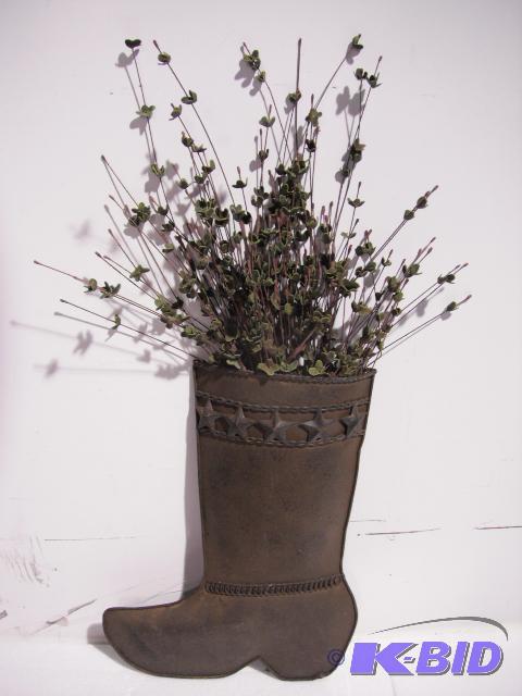 Rustic Metal Cowboy Boot with Arrangement - 2...