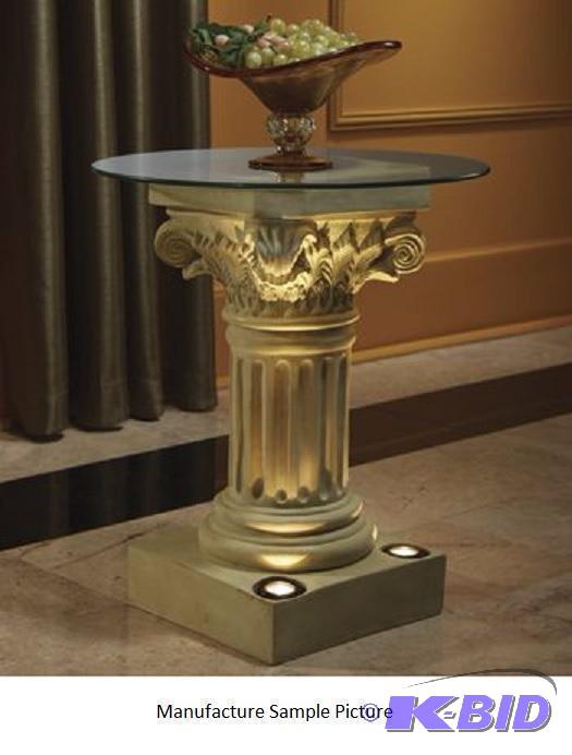 Lit Column Table - This dramatically lit pede...