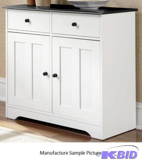 Katie Sideboard - White with Black Top - Welc...