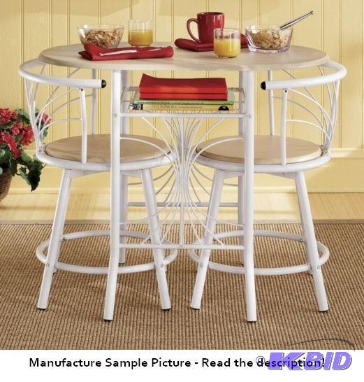 White Bistro Set - One table, two chairs - Ea...