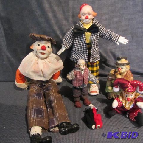 Cloth & Ceramic Clowns