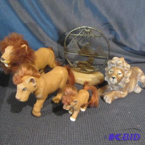 Brass, Ceramic & Toy Lions