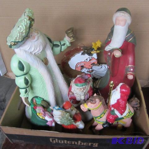Ceramic Santas with Carousel