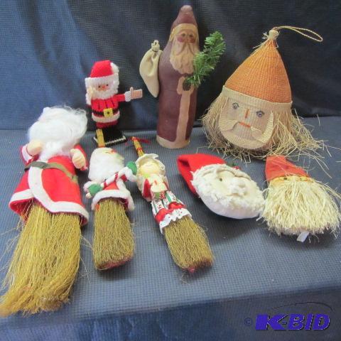 Straw Broom Santa