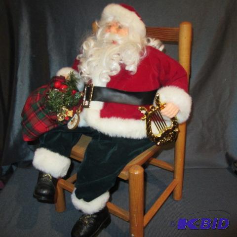 Santa in Wooden Chair